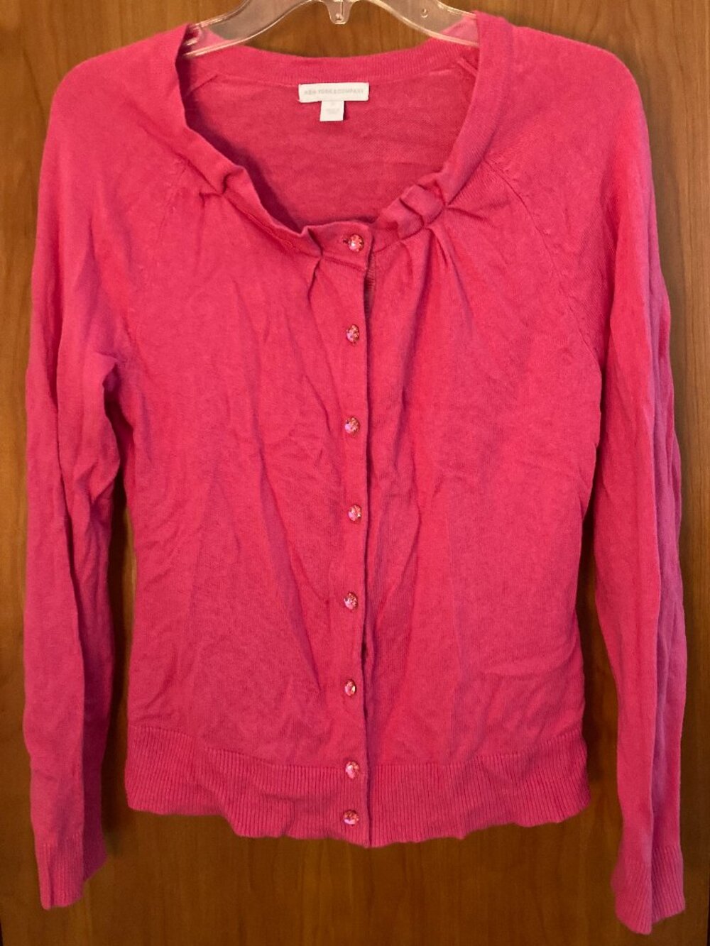New York & Company pink long-sleeve cardigan M